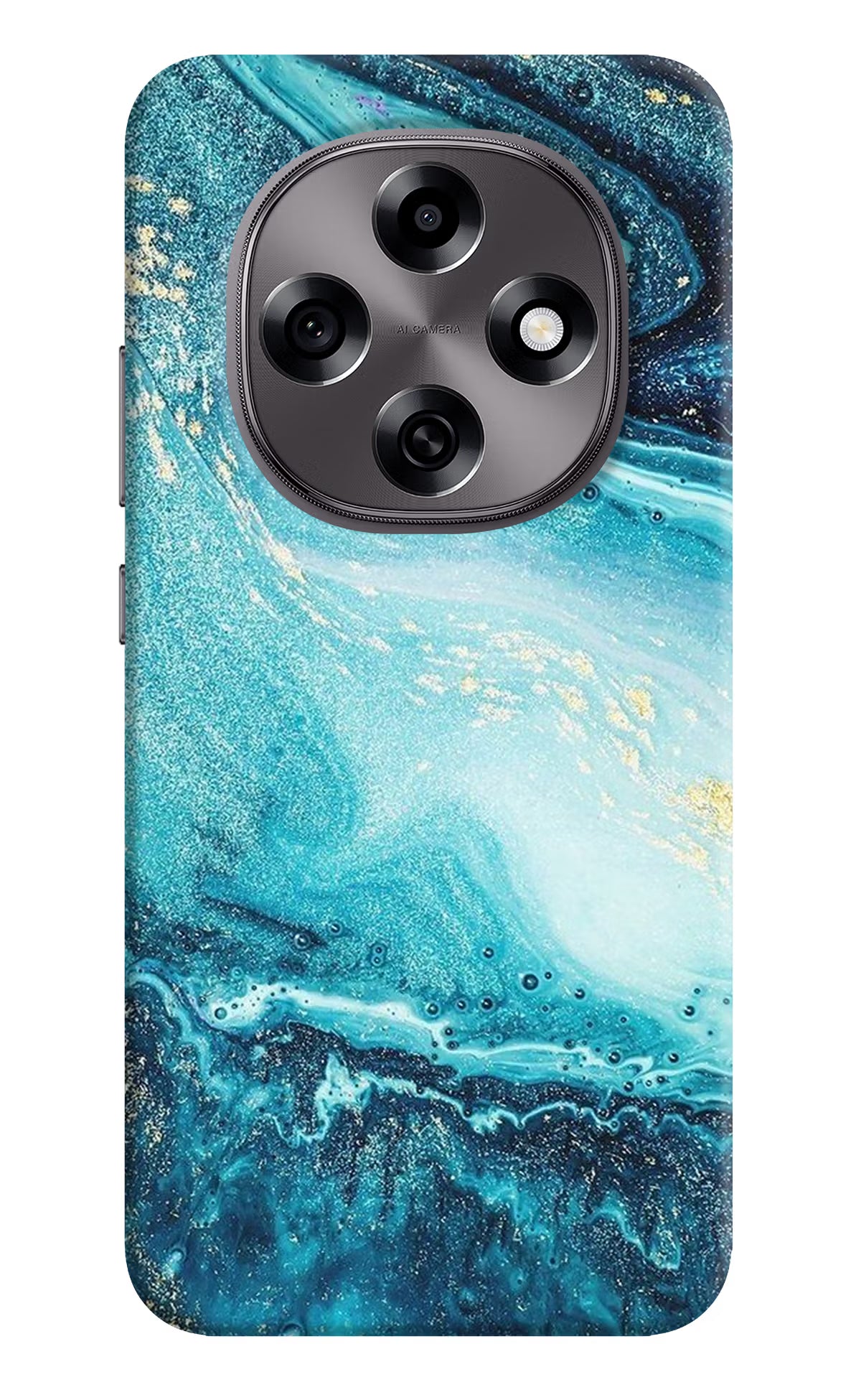 Blue Glitter Marble Oppo F31 Pro 5G Hard Case Back Cover by Casekaro