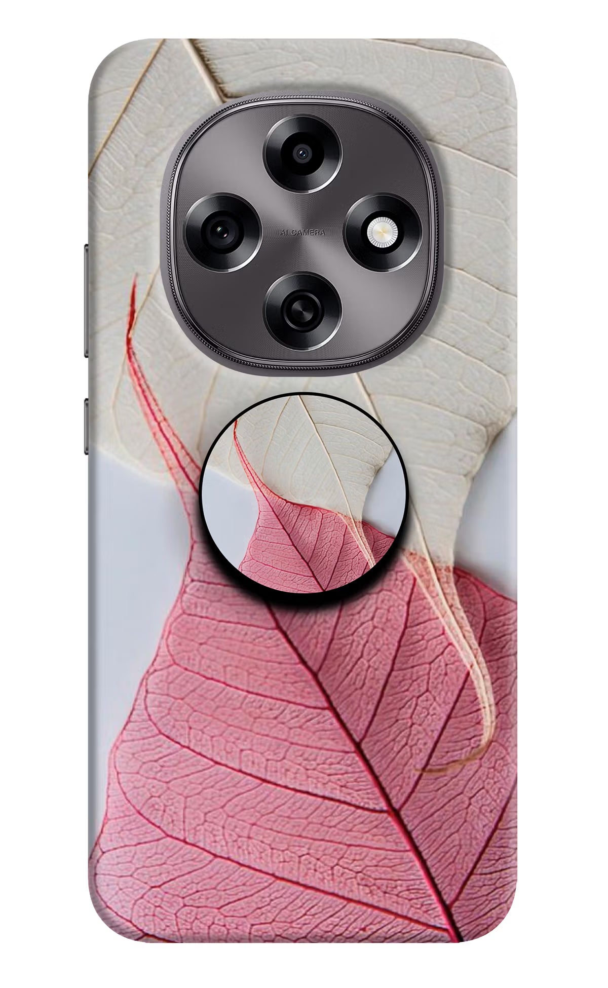 White Pink Leaf Oppo F31 Pro 5G Pop Case by Casekaro