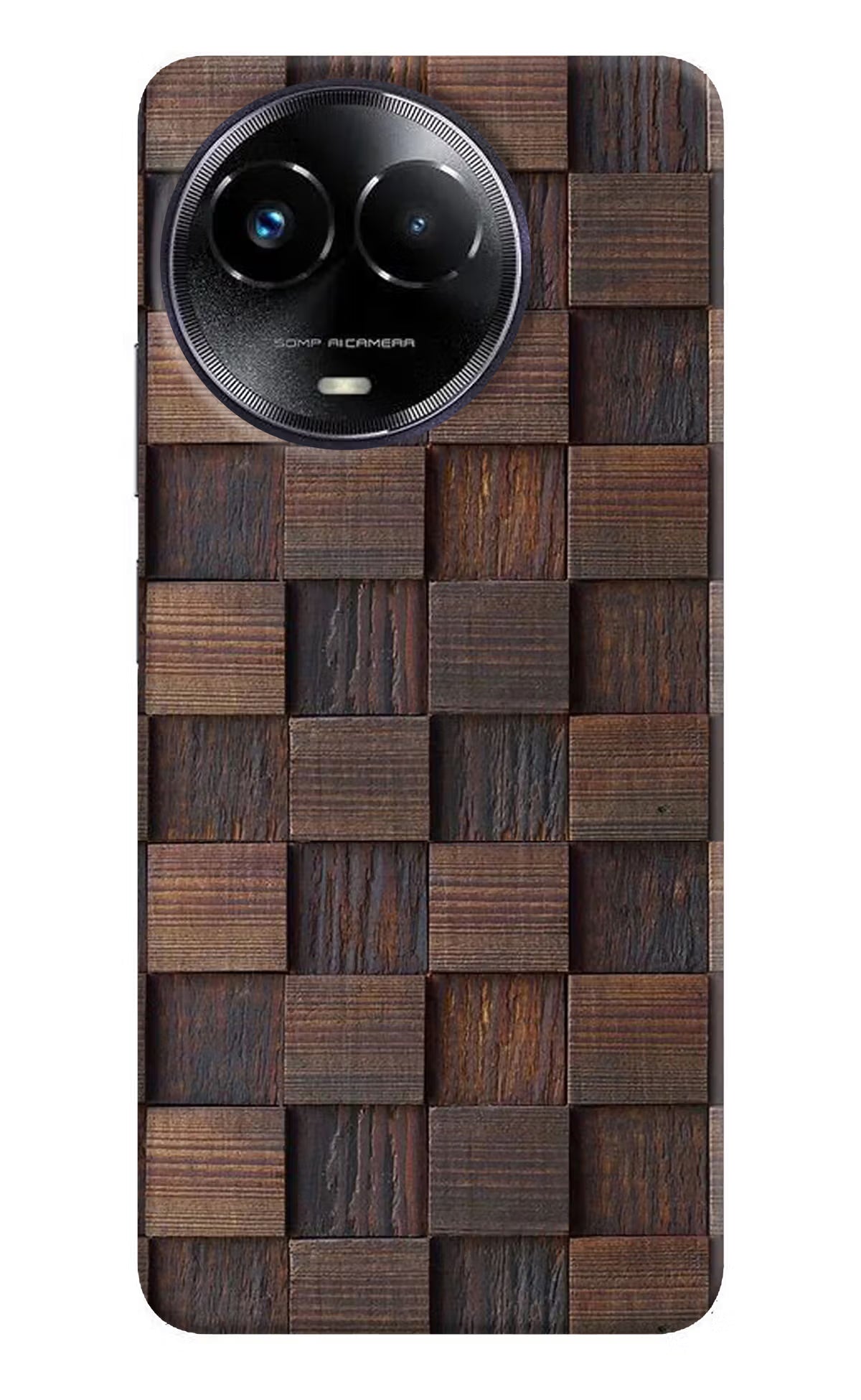 Wooden Cube Design Realme Narzo 60x Hard Case Back Cover by Casekaro