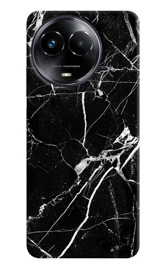 Black Marble Pattern Realme Narzo 60x Hard Case Back Cover by Casekaro