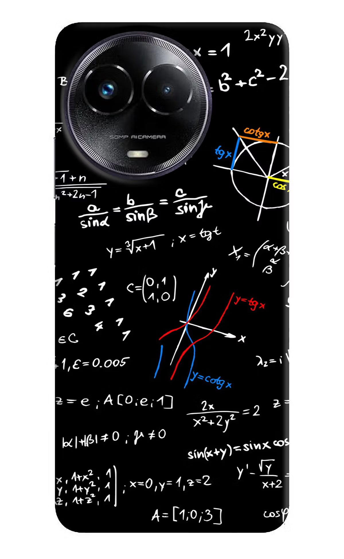 Mathematics Formula Realme Narzo 60x Hard Case Back Cover by Casekaro