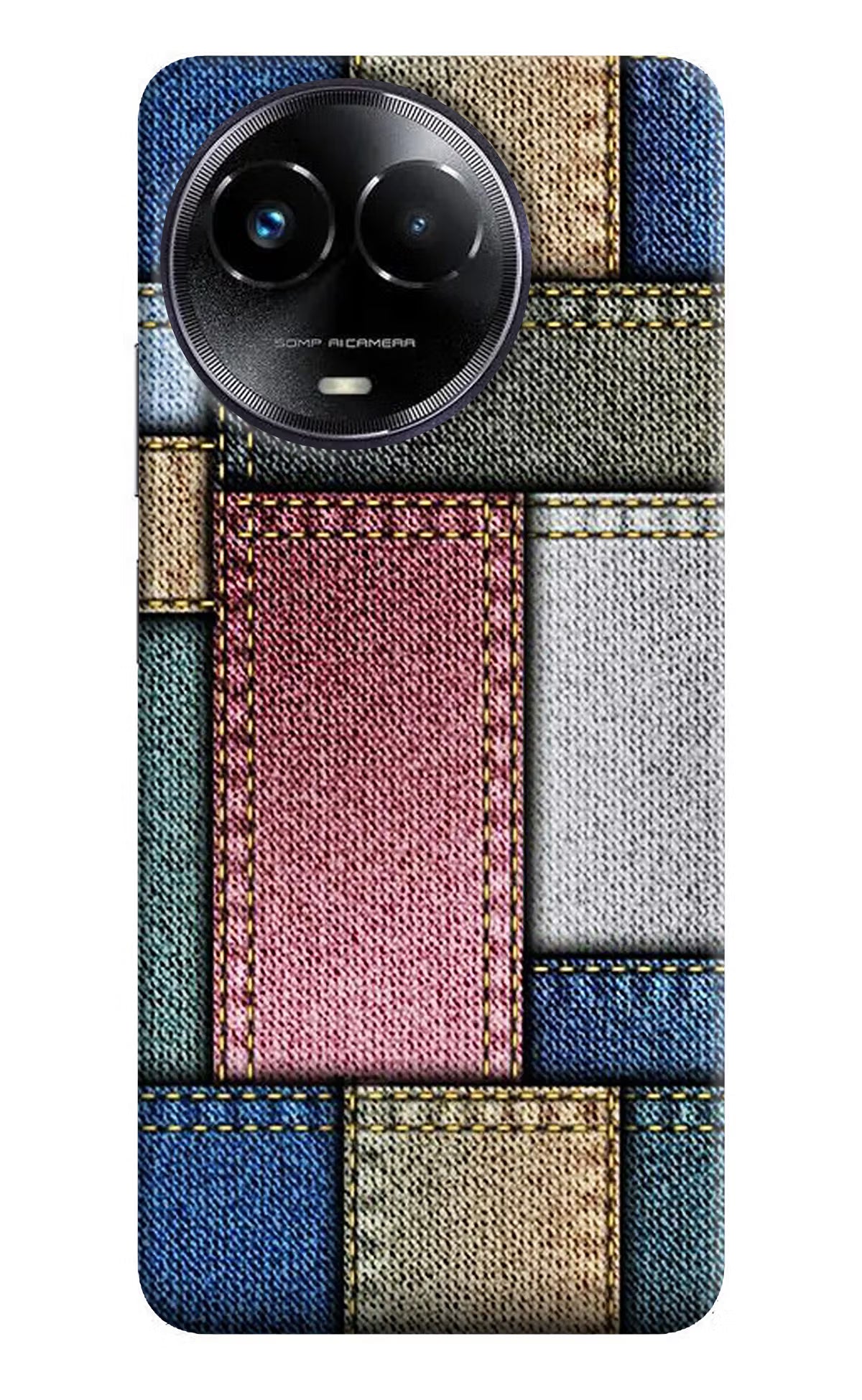 Multicolor Jeans Realme Narzo 60x Hard Case Back Cover by Casekaro