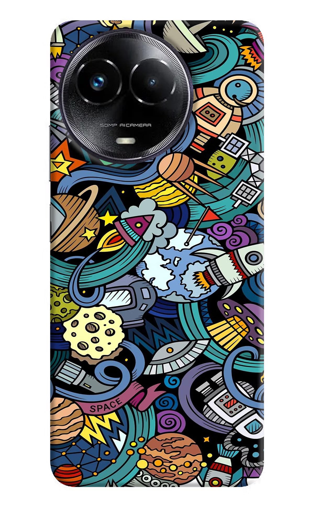 Space Abstract Realme Narzo 60x Hard Case Back Cover by Casekaro