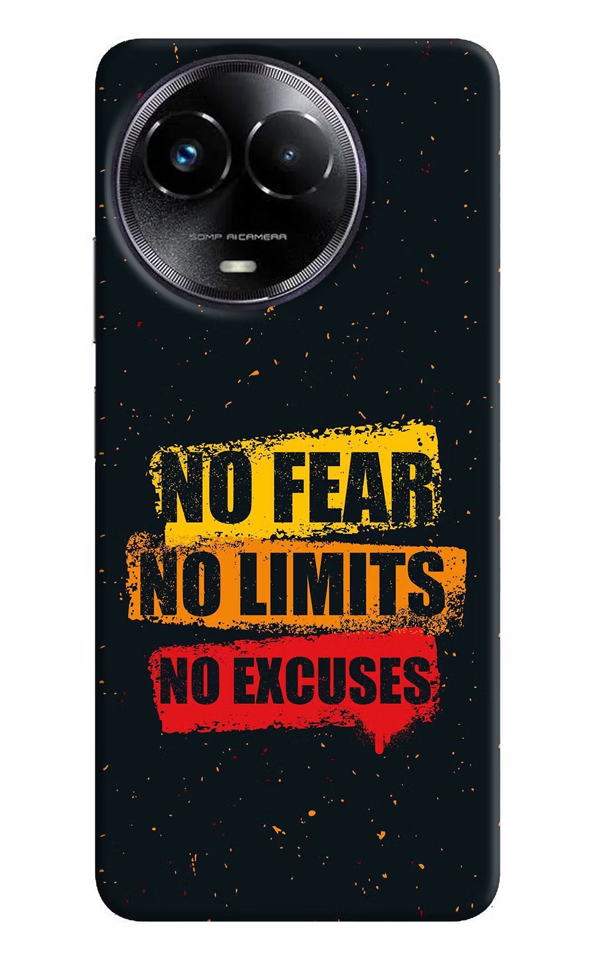 No Fear No Limits No Excuse Realme Narzo 60x Hard Case Back Cover by Casekaro