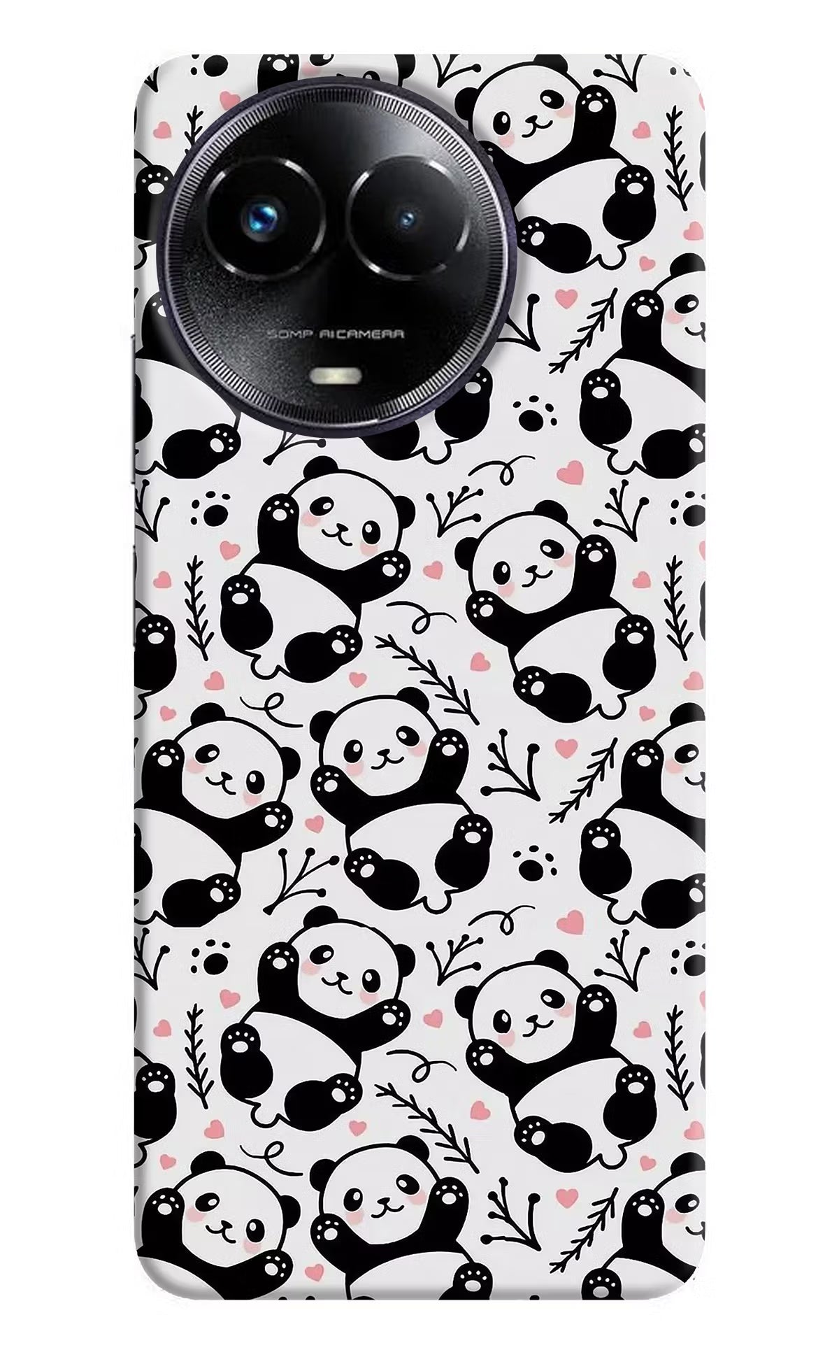 Cute Panda Realme Narzo 60x Hard Case Back Cover by Casekaro