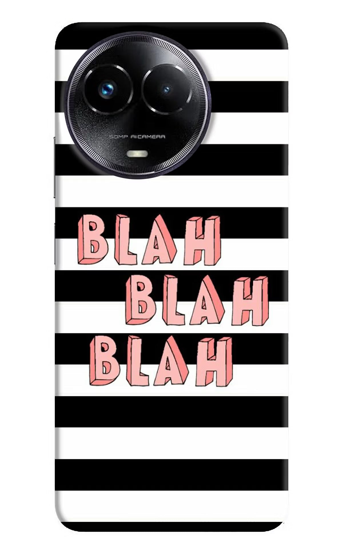 Blah Blah Blah Realme Narzo 60x Hard Case Back Cover by Casekaro