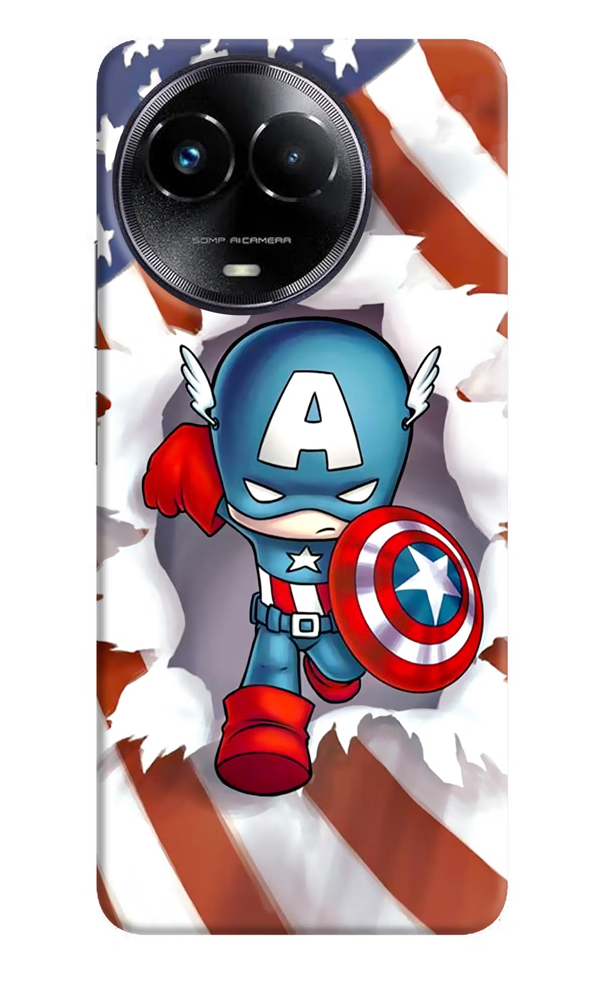 Captain America Realme Narzo 60x Hard Case Back Cover by Casekaro