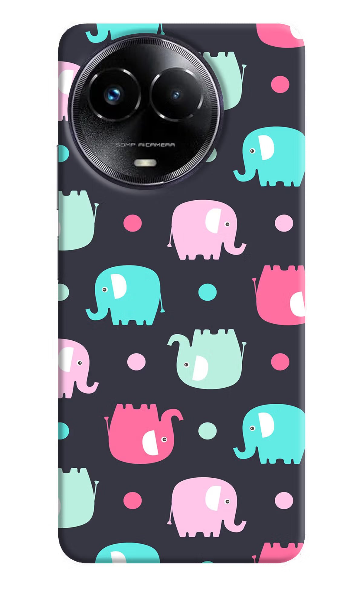 Elephants Realme Narzo 60x Hard Case Back Cover by Casekaro
