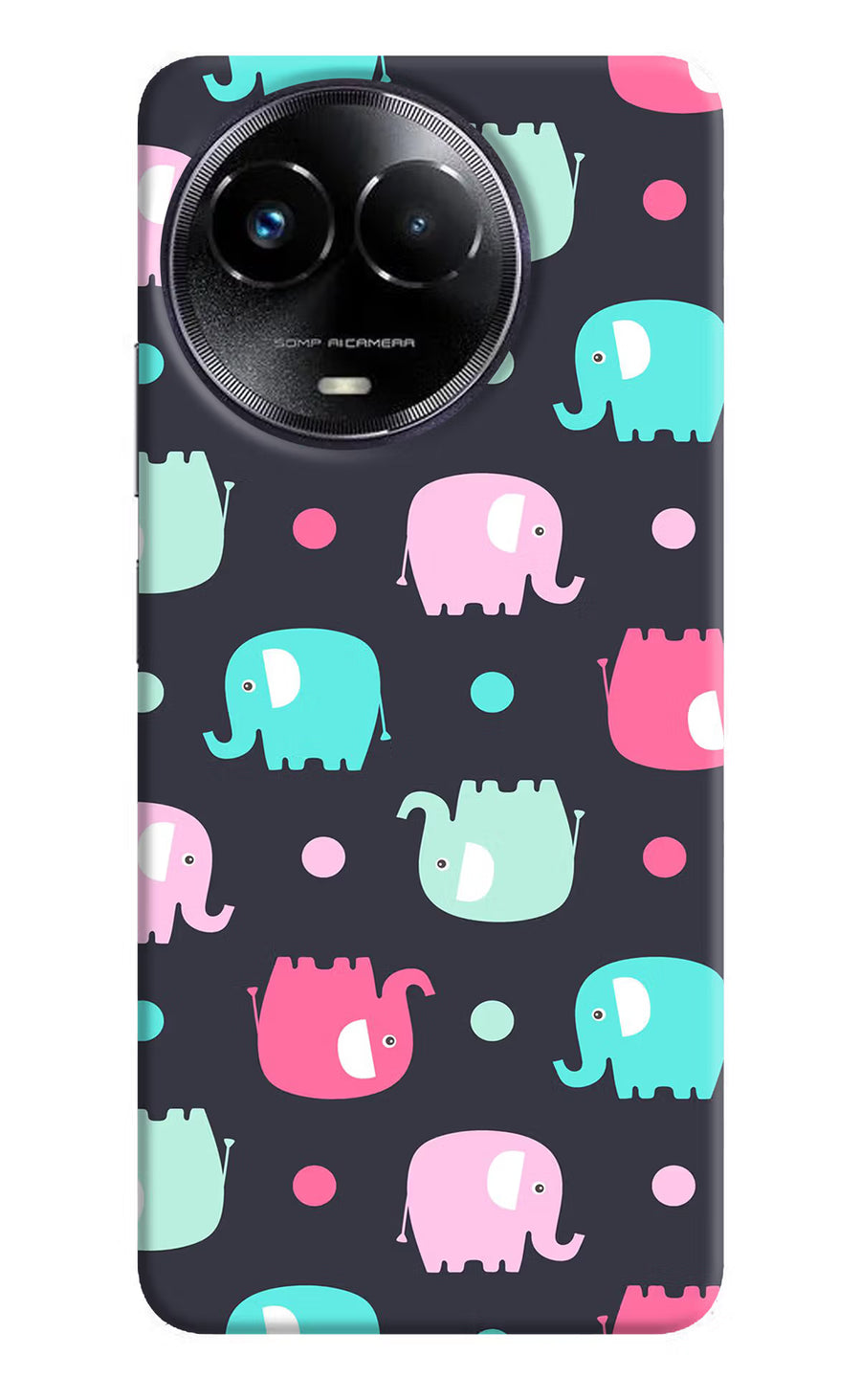 Elephants Realme Narzo 60x Back Cover, Hard case