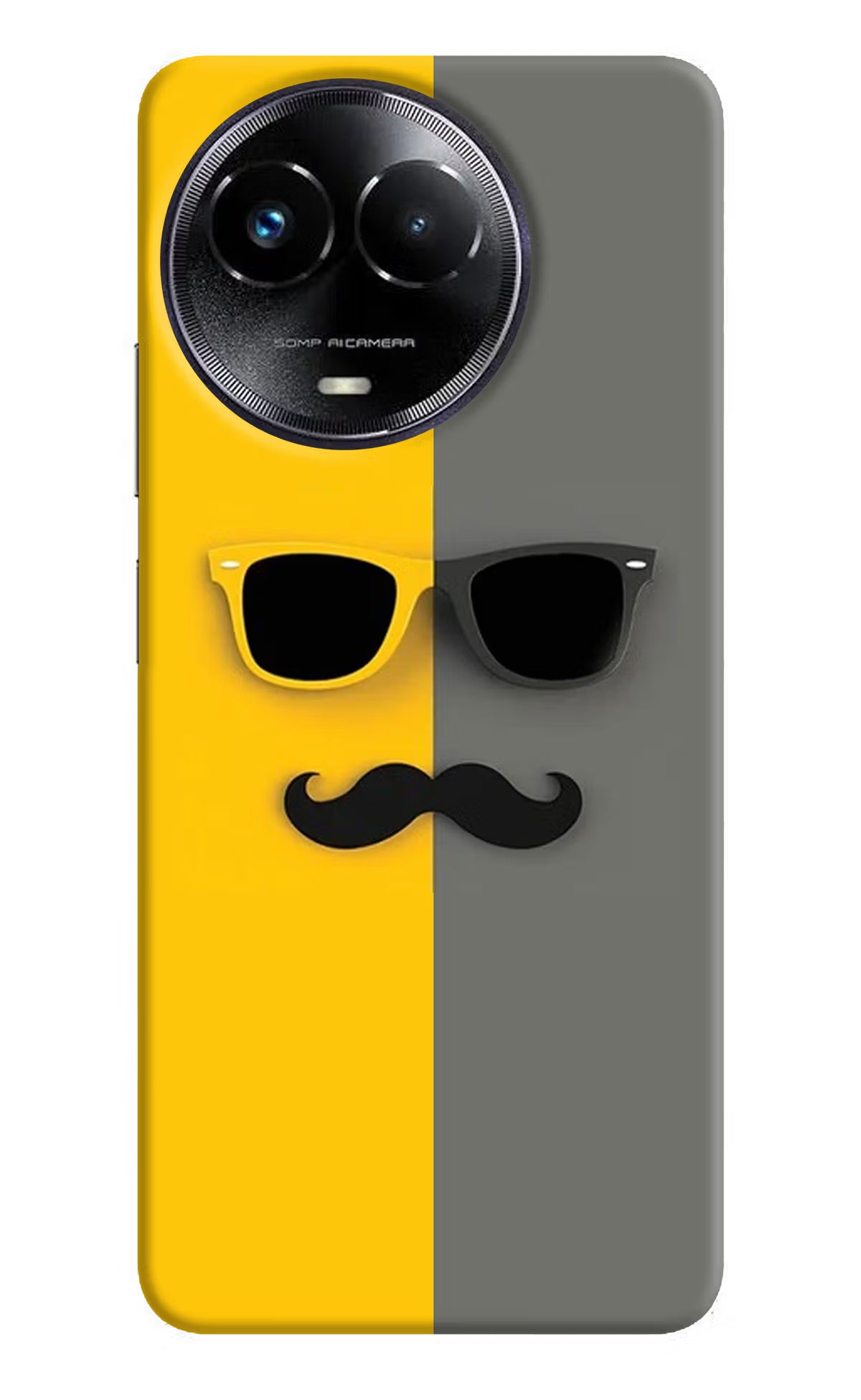 Sunglasses with Mustache Realme Narzo 60x Hard Case Back Cover by Casekaro
