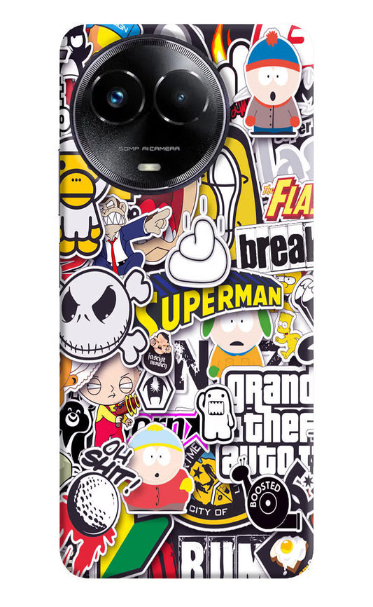 Sticker Bomb Realme Narzo 60x Hard Case Back Cover by Casekaro