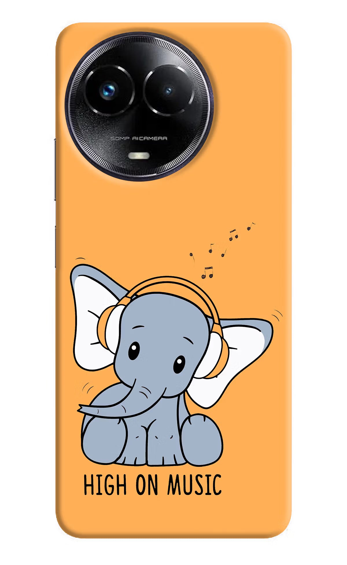 High On Music Realme Narzo 60x Hard Case Back Cover by Casekaro