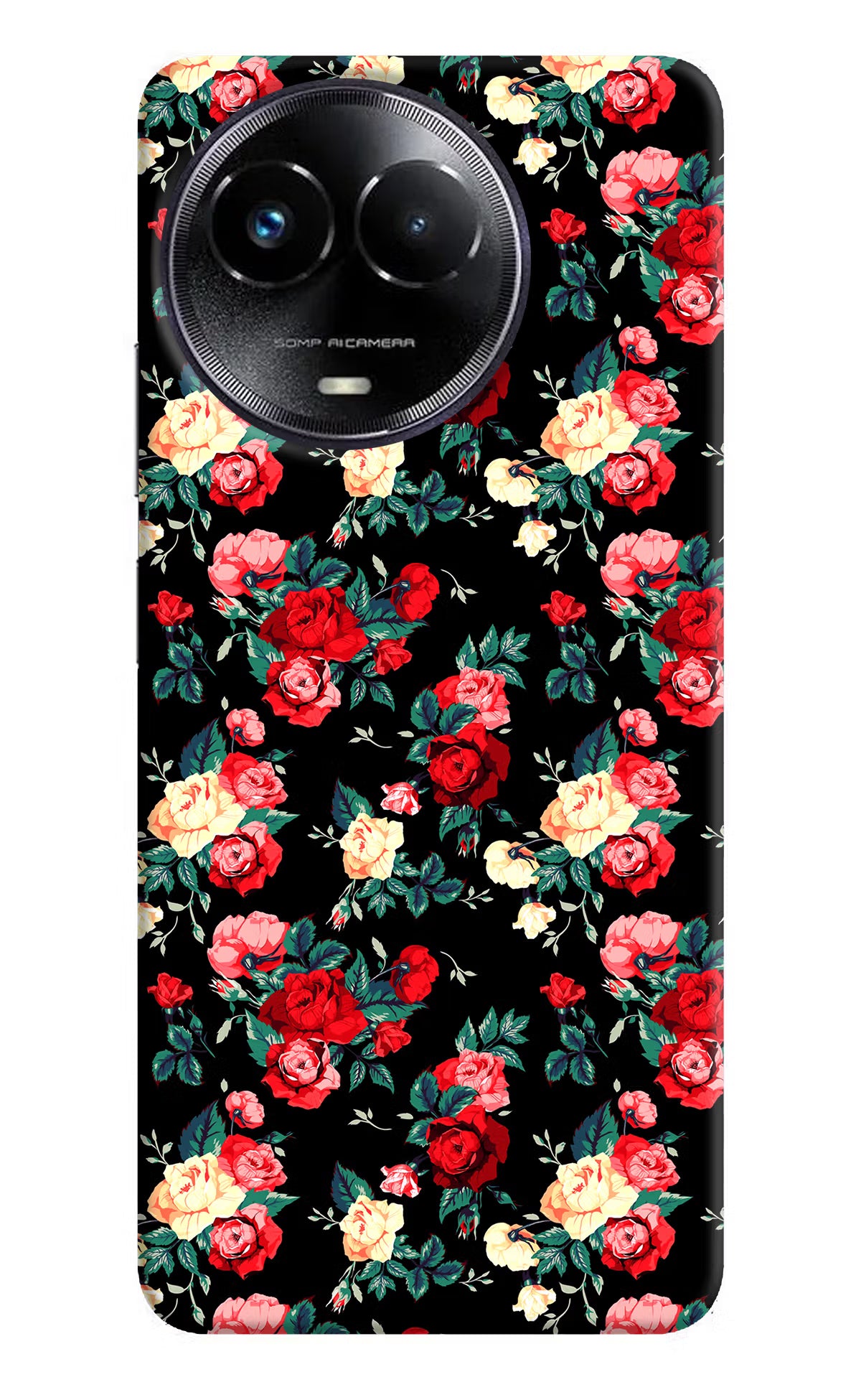 Rose Pattern Realme Narzo 60x Hard Case Back Cover by Casekaro