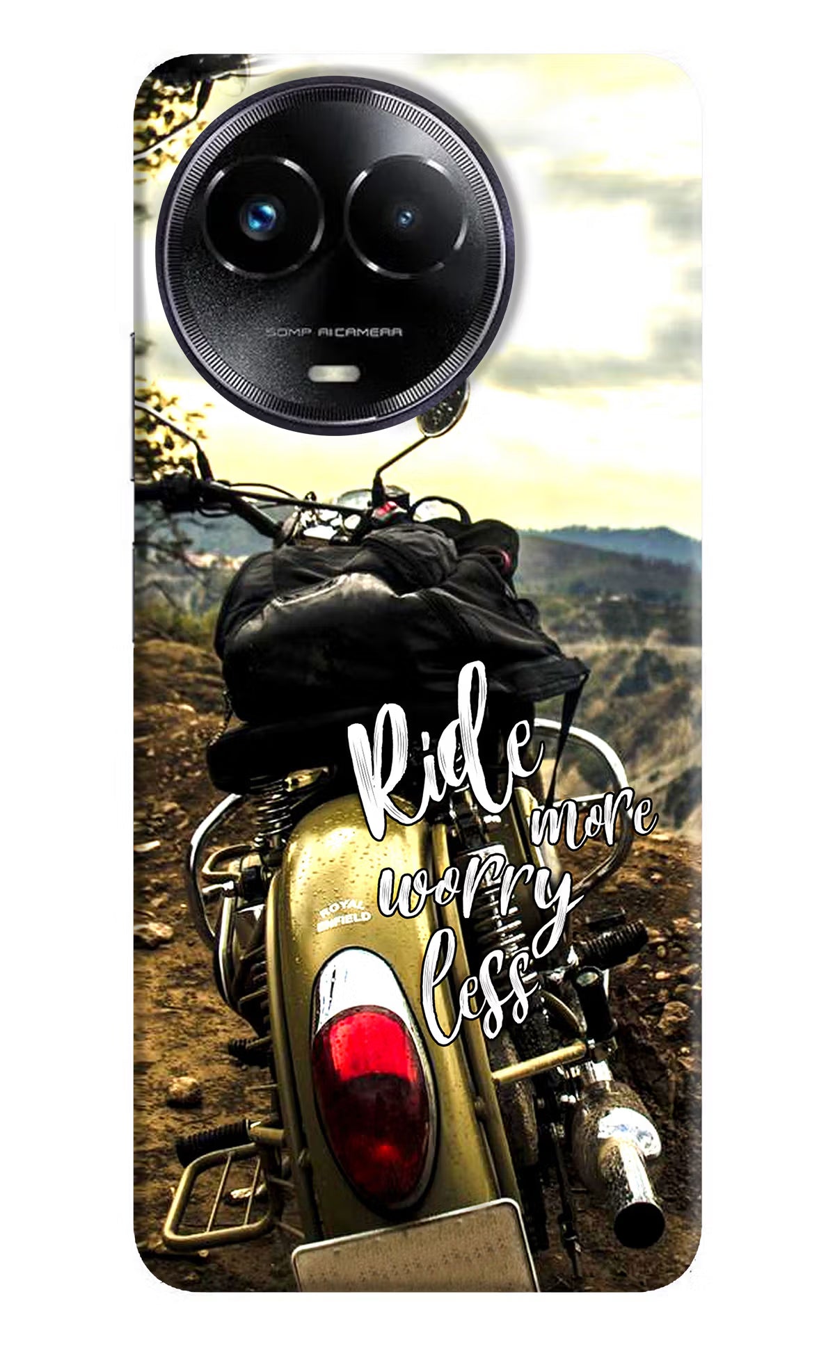 Ride More Worry Less Realme Narzo 60x Hard Case Back Cover by Casekaro