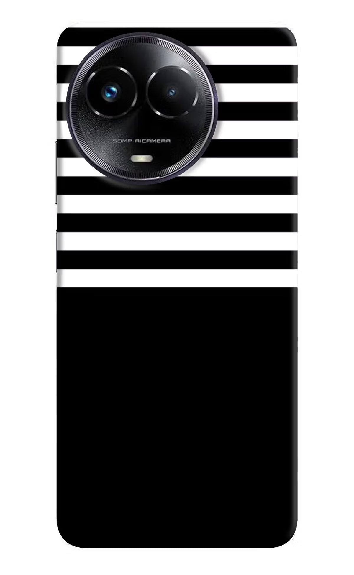 Black and White Print Realme Narzo 60x Hard Case Back Cover by Casekaro