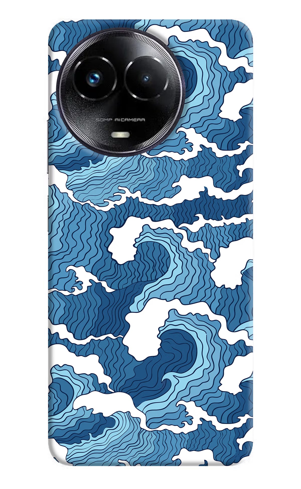 Blue Waves Realme Narzo 60x Hard Case Back Cover by Casekaro