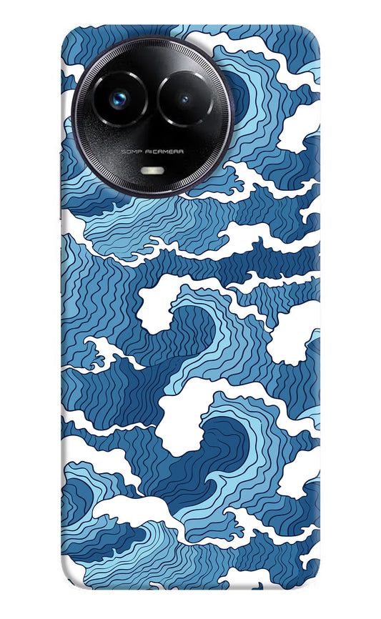 Blue Waves Realme Narzo 60x Hard Case Back Cover by Casekaro