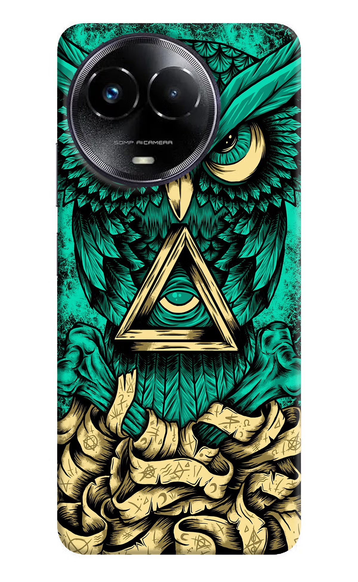Green Owl Realme Narzo 60x Hard Case Back Cover by Casekaro