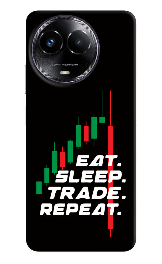 Eat Sleep Trade Repeat Realme Narzo 60x Hard Case Back Cover by Casekaro