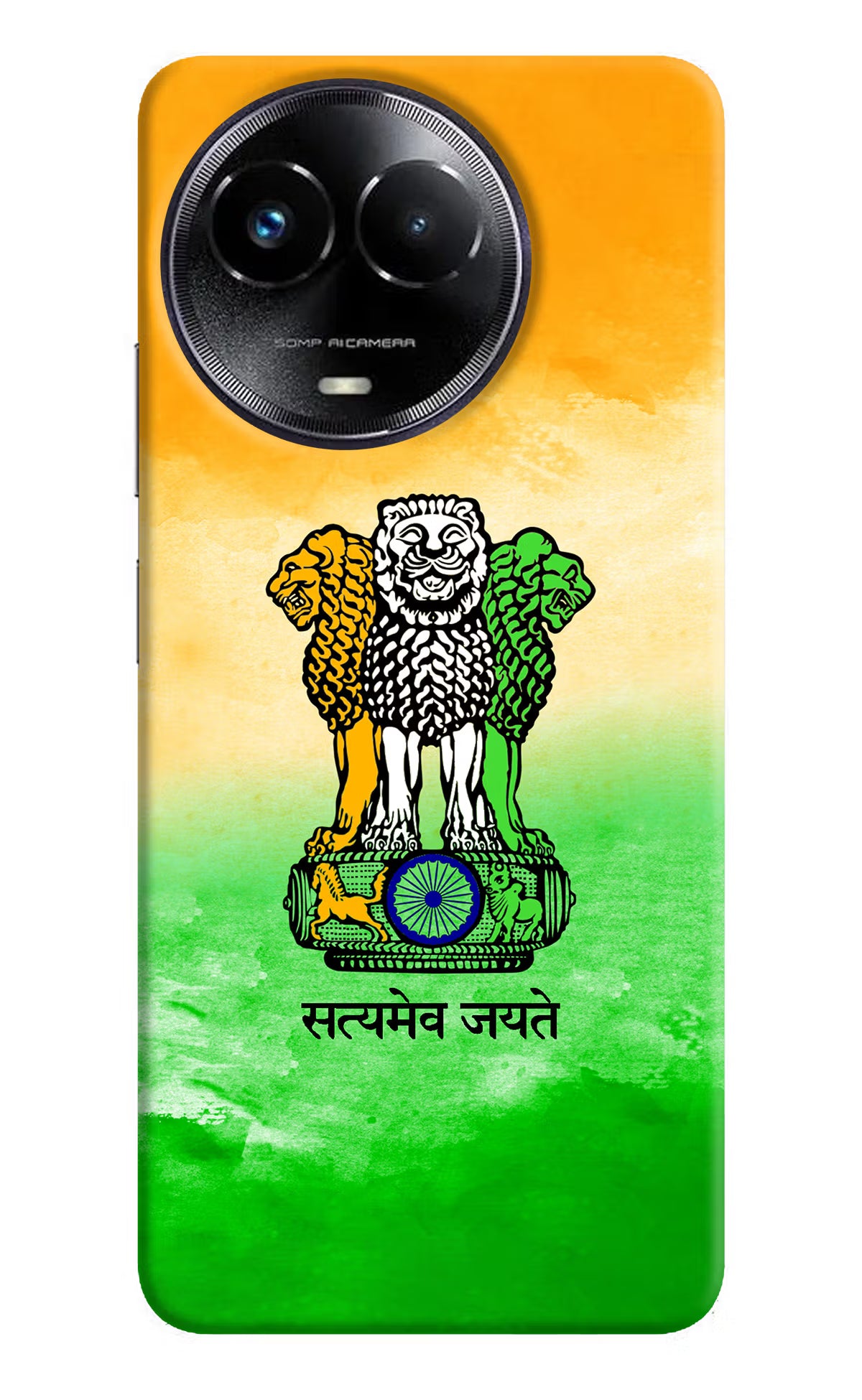 Satyamev Jayate Flag Realme Narzo 60x Hard Case Back Cover by Casekaro
