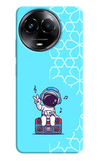 Cute Astronaut Chilling Realme Narzo 60x Hard Case Back Cover by Casekaro