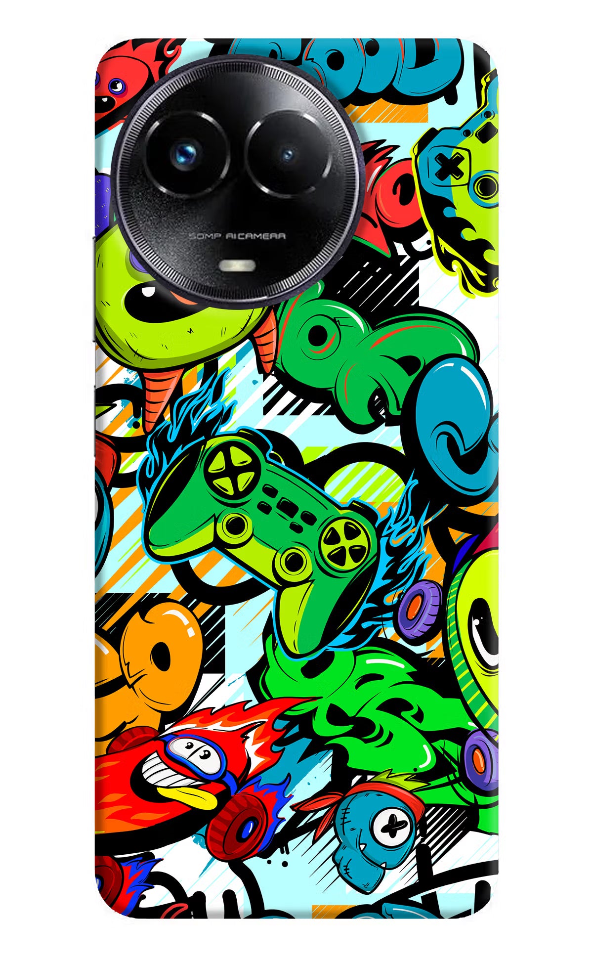 Game Doodle Realme Narzo 60x Hard Case Back Cover by Casekaro