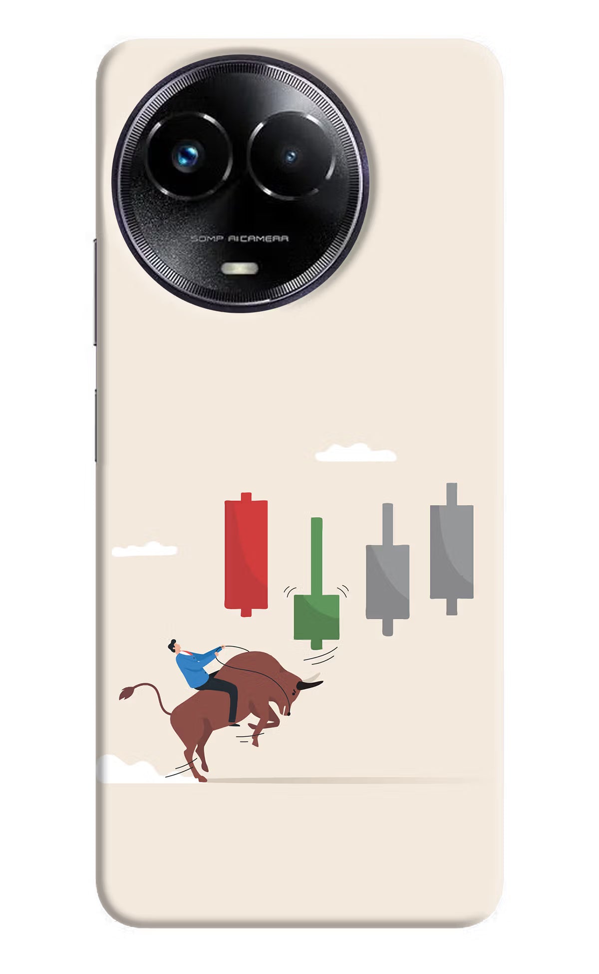 Bull Trading Momentum Realme Narzo 60x Hard Case Back Cover by Casekaro