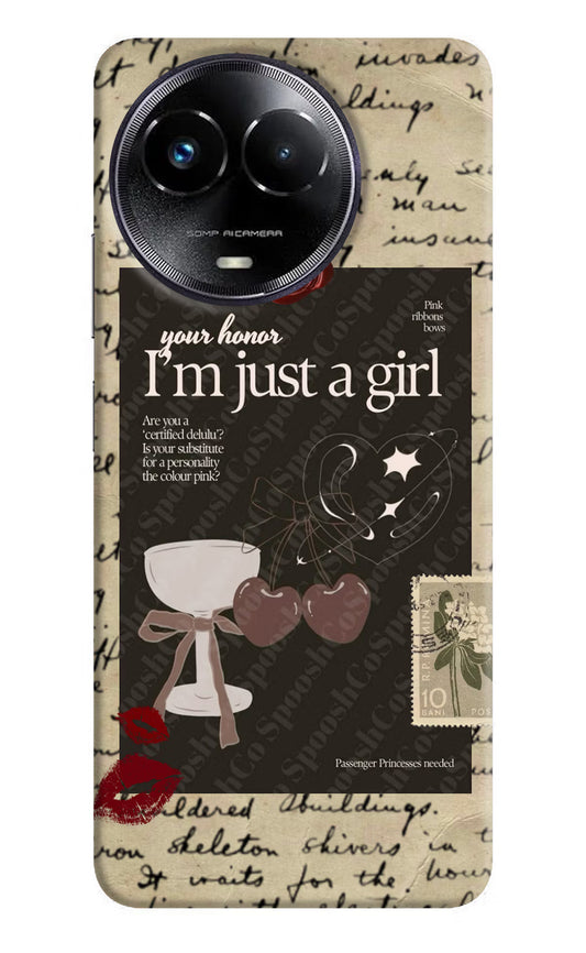 I am just a girl Realme Narzo 60x Hard Case Back Cover by Casekaro