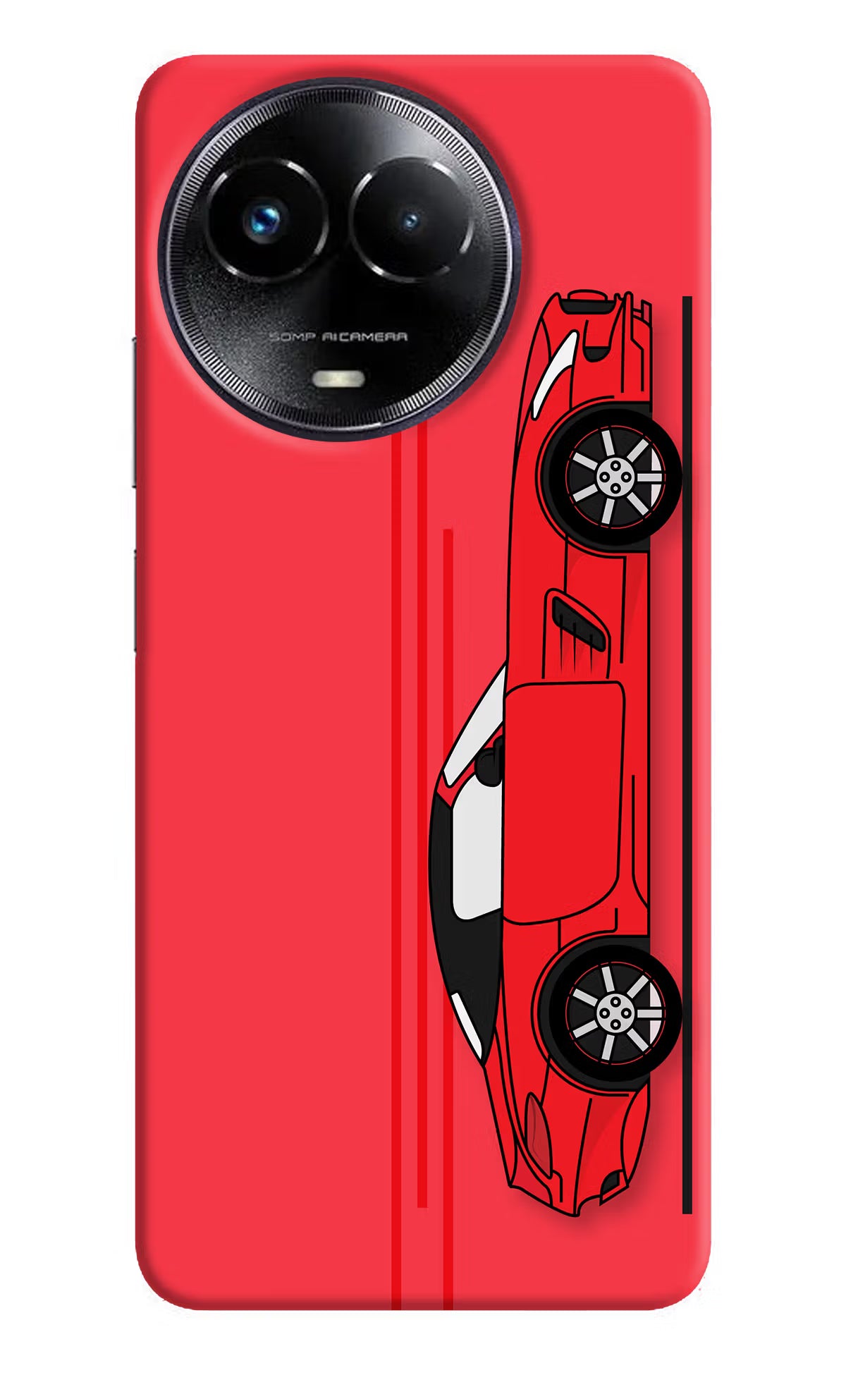 Red Velocity Realme Narzo 60x Hard Case Back Cover by Casekaro
