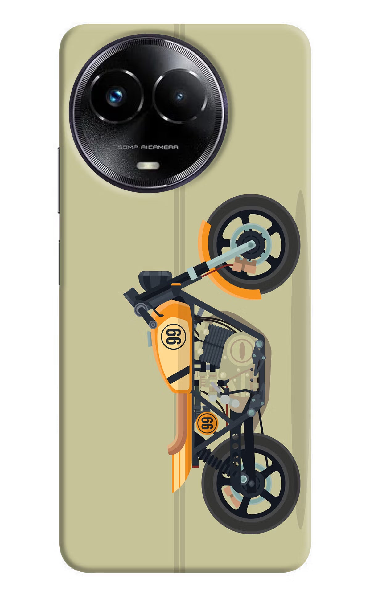 Vertical Speedster Realme Narzo 60x Hard Case Back Cover by Casekaro