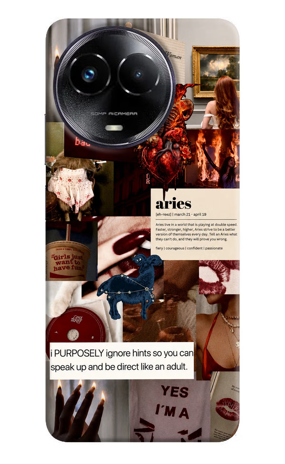 Zodiac Aries Realme Narzo 60x Back Cover