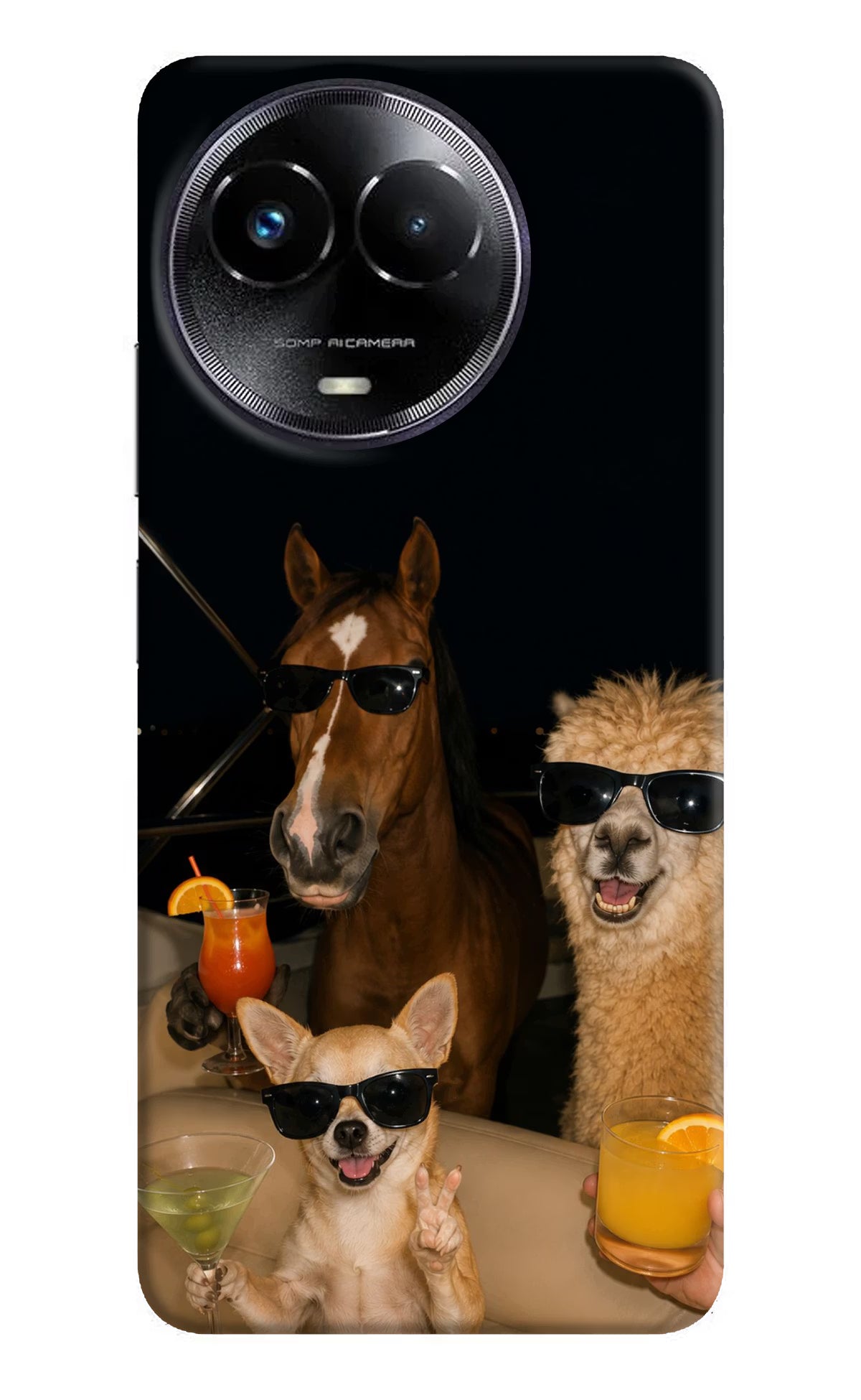 Party Squad Realme Narzo 60x Hard Case Back Cover by Casekaro