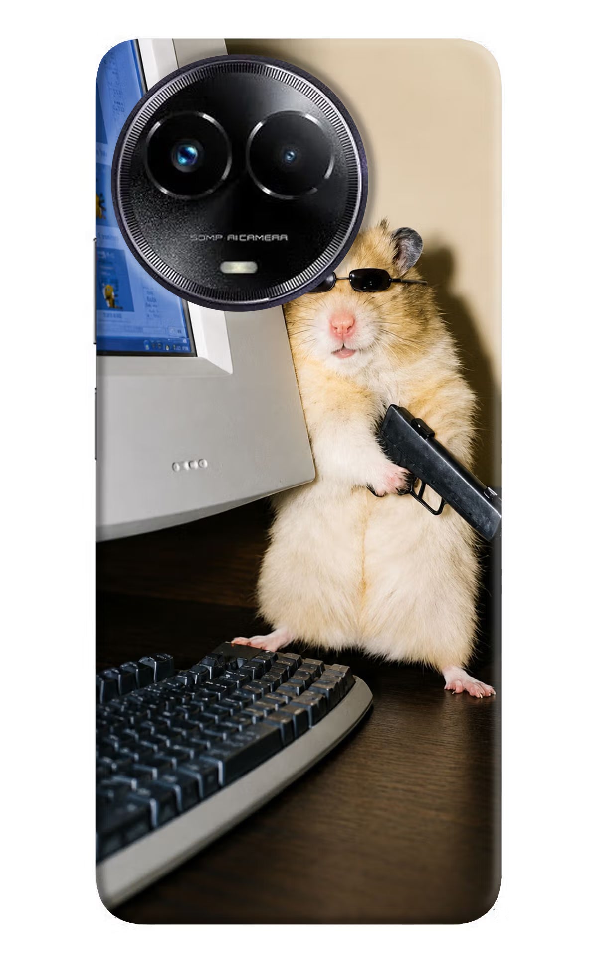 Hacker Hamster Realme Narzo 60x Hard Case Back Cover by Casekaro