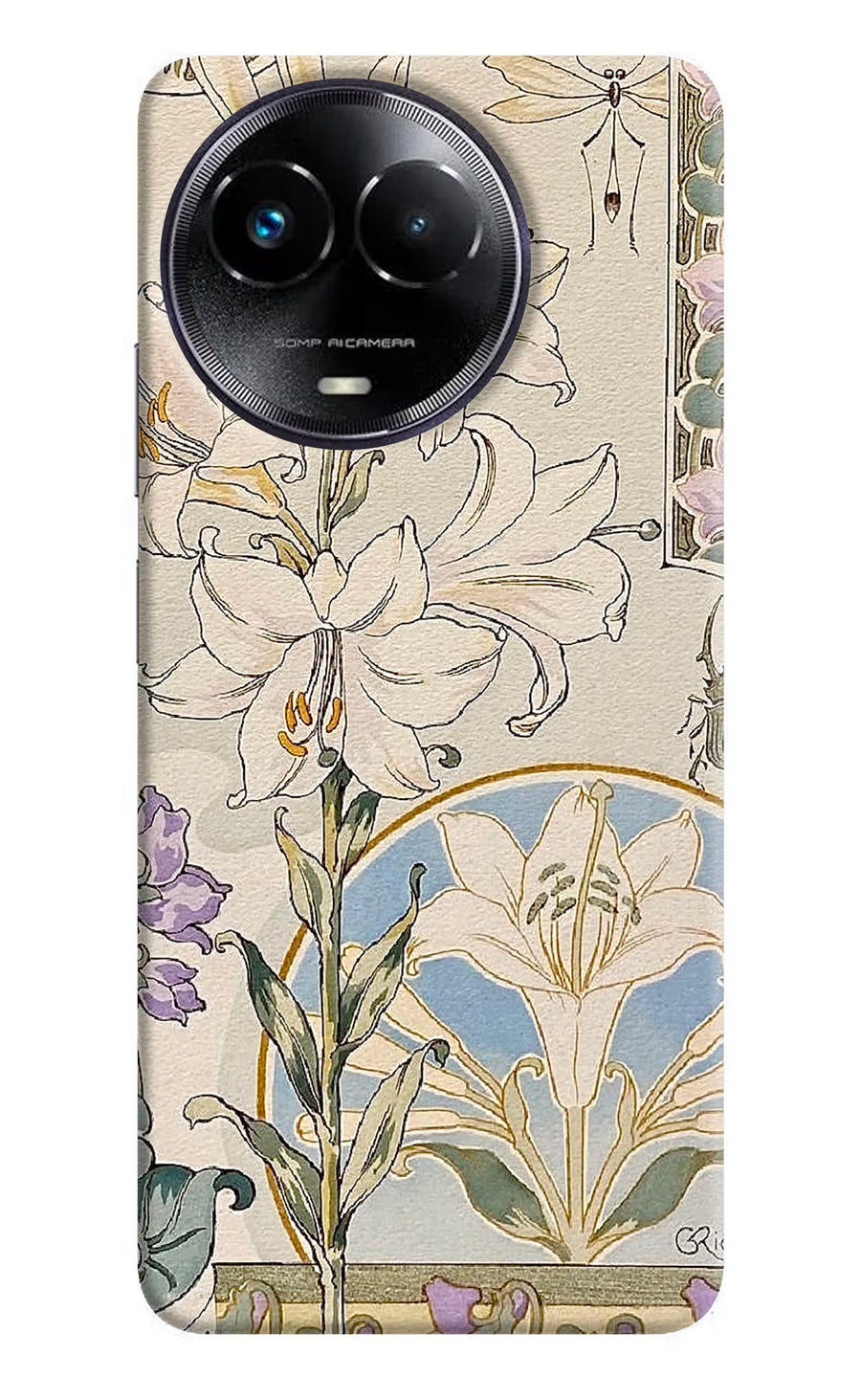 White Lily Realme Narzo 60x Back Cover, Hard case