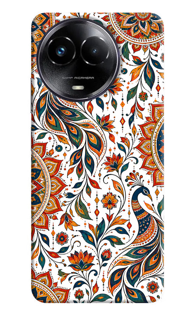 White Mayura Realme Narzo 60x Hard Case Back Cover by Casekaro