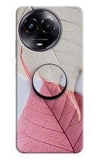 White Pink Leaf Realme Narzo 60x Pop Case by Casekaro