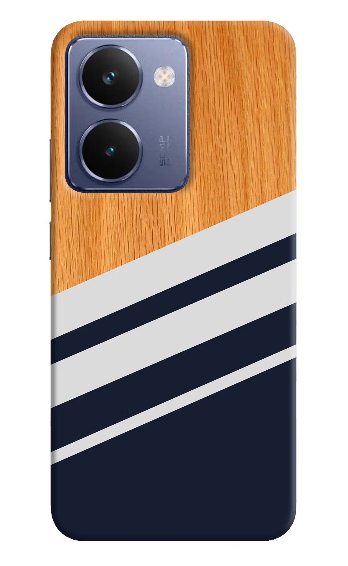 Blue and white wooden Realme P3 Ultra 5G Hard Case Back Cover by Casekaro