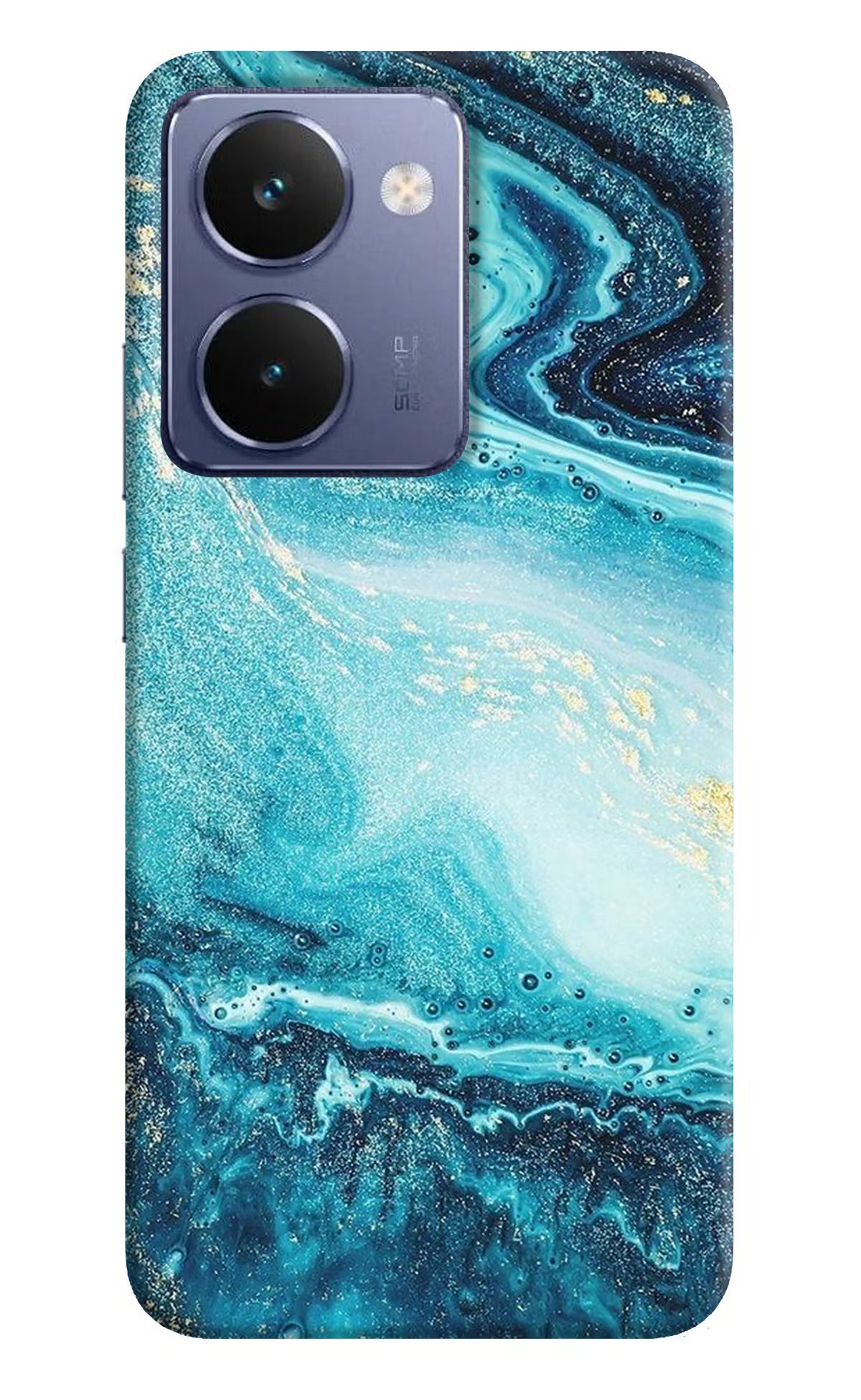 Blue Glitter Marble Realme P3 Ultra 5G Hard Case Back Cover by Casekaro