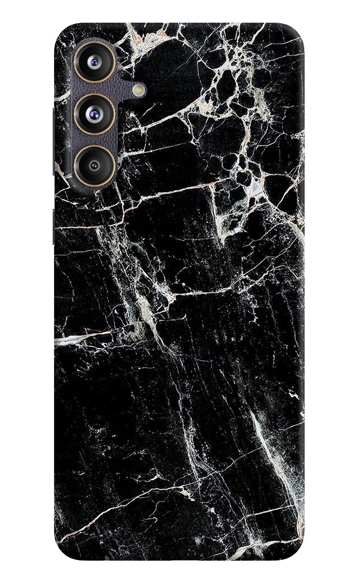 Black Marble Texture Samsung F55 5G Hard Case Back Cover by Casekaro