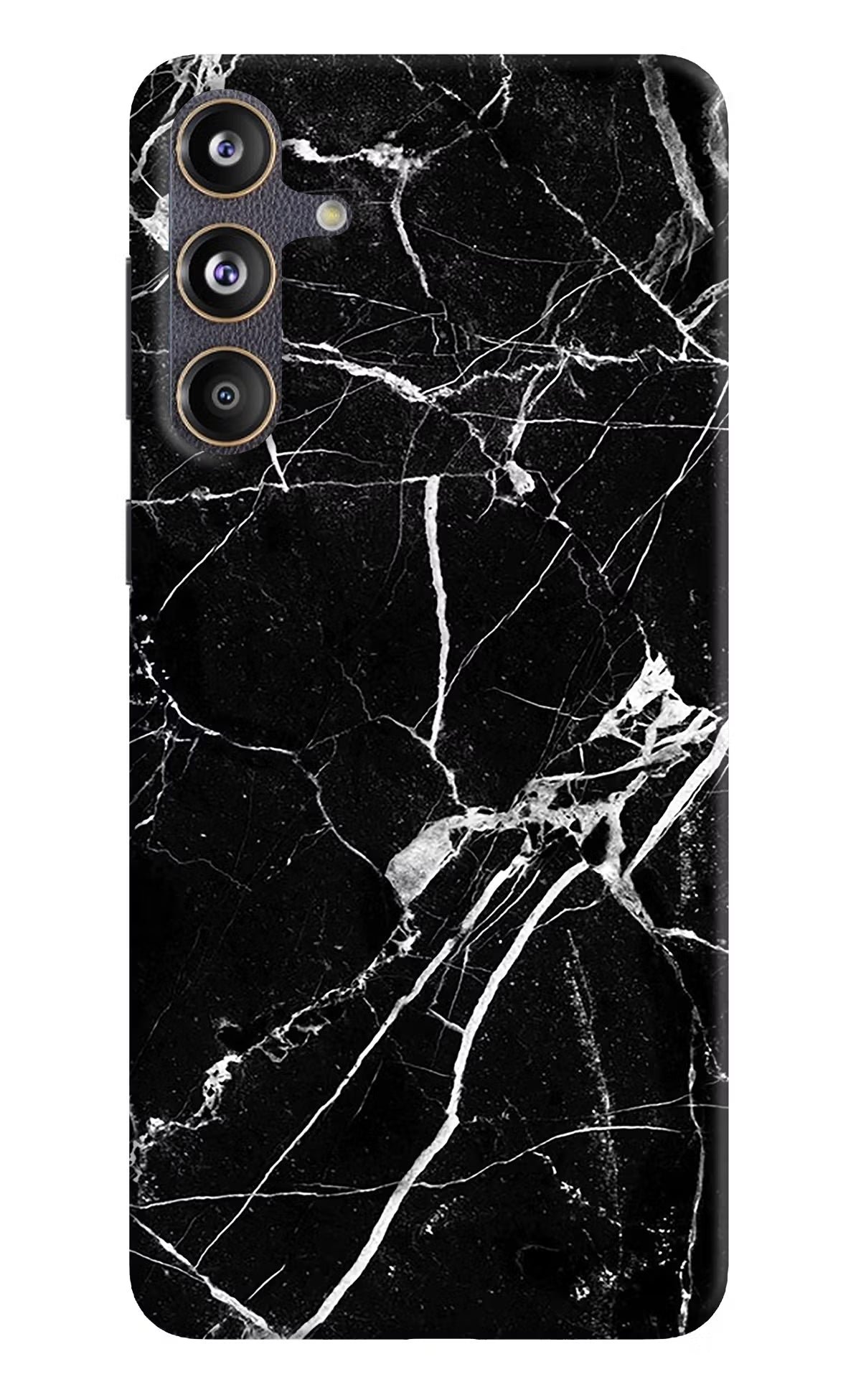 Black Marble Pattern Samsung F55 5G Hard Case Back Cover by Casekaro