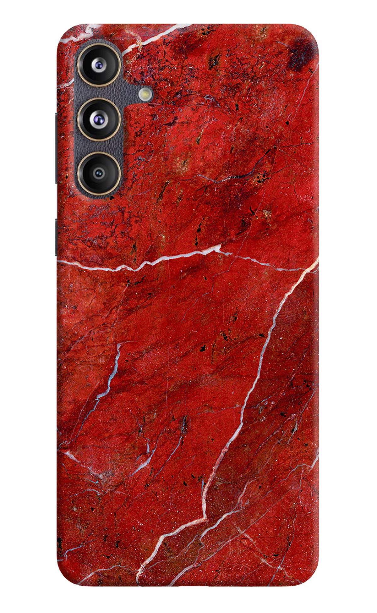 Red Marble Design Samsung F55 5G Hard Case Back Cover by Casekaro