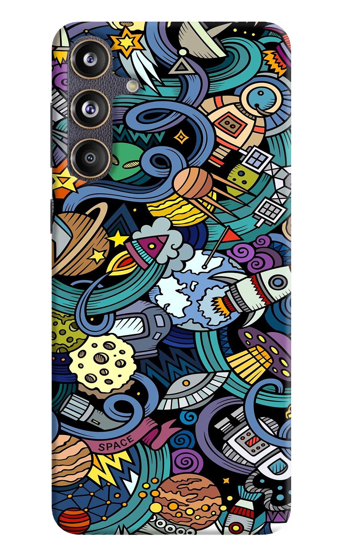 Space Abstract Samsung F55 5G Hard Case Back Cover by Casekaro
