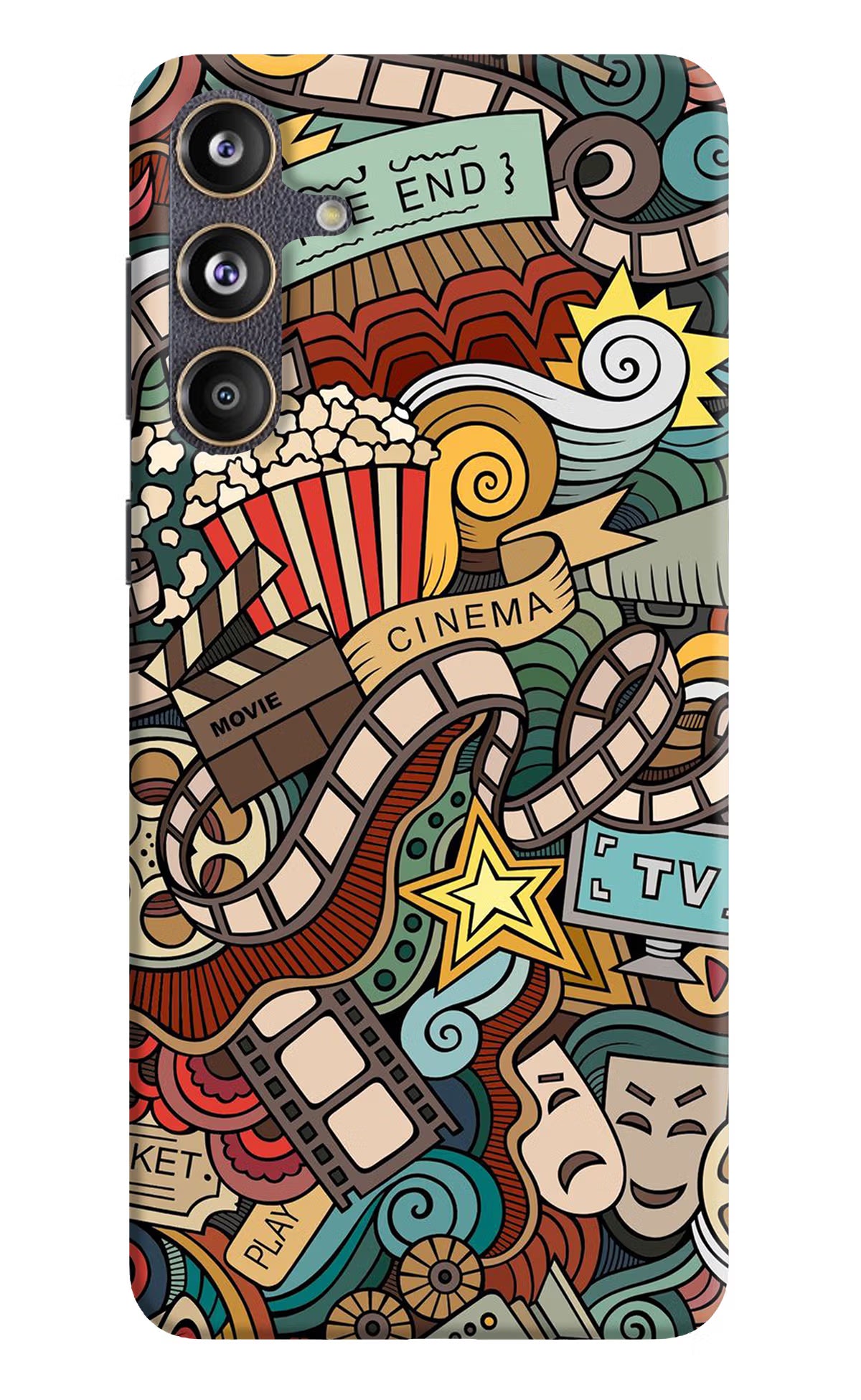 Cinema Abstract Samsung F55 5G Hard Case Back Cover by Casekaro