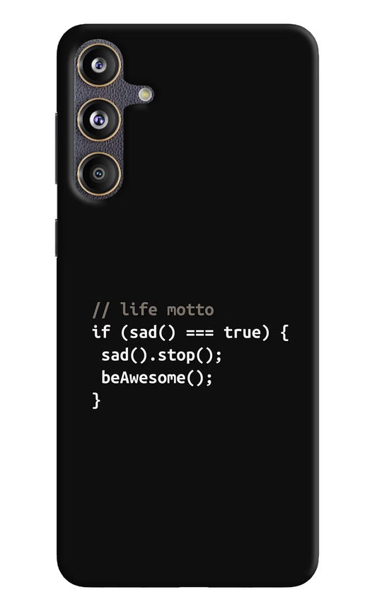 Life Motto Code Samsung F55 5G Hard Case Back Cover by Casekaro