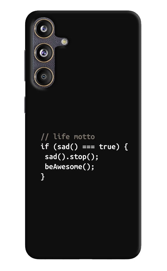 Life Motto Code Samsung F55 5G Hard Case Back Cover by Casekaro
