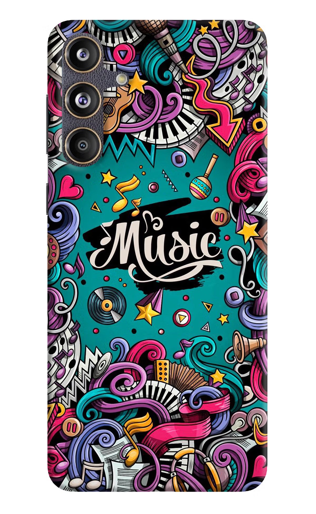 Music Graffiti Samsung F55 5G Hard Case Back Cover by Casekaro