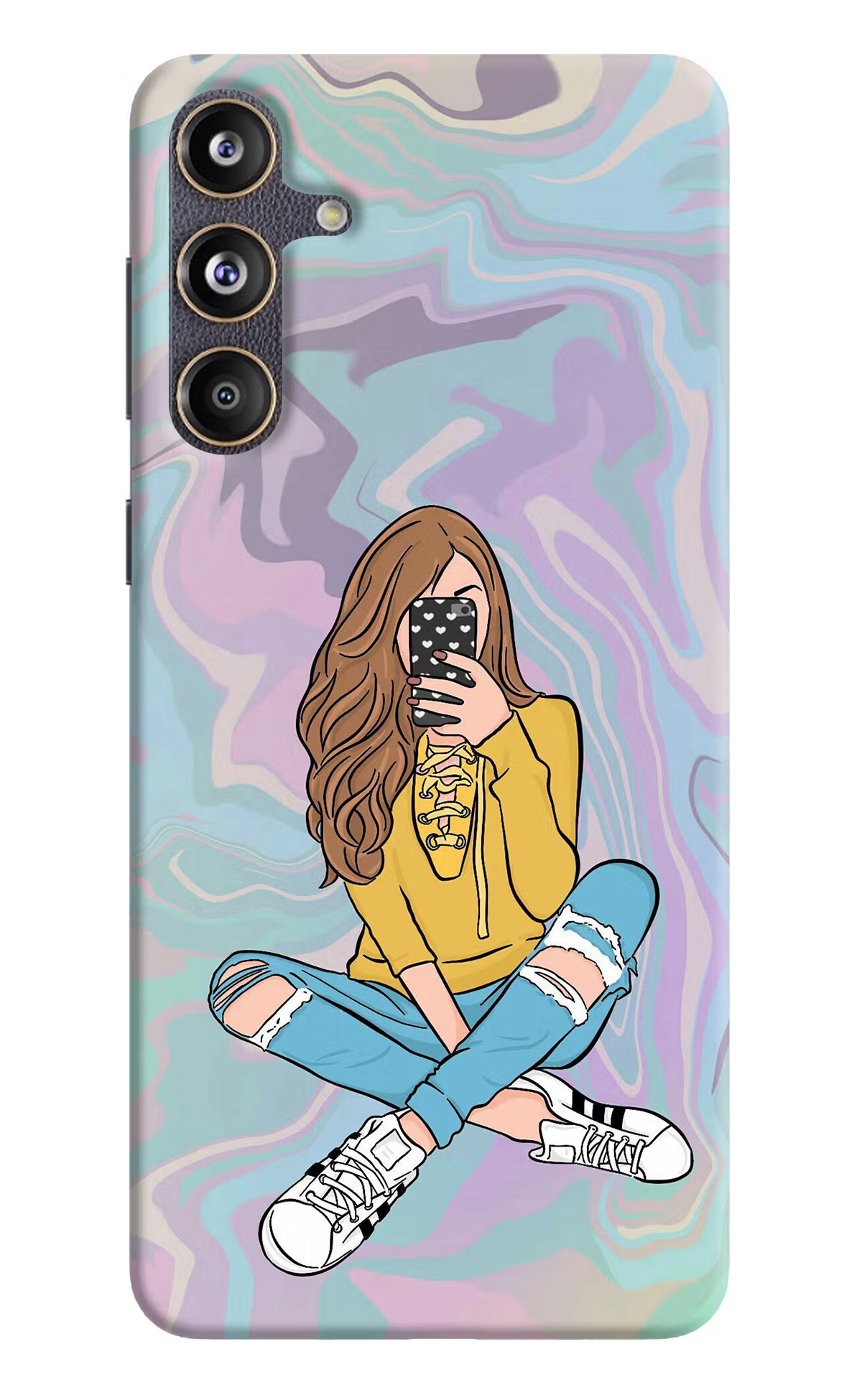 Selfie Girl Samsung F55 5G Hard Case Back Cover by Casekaro