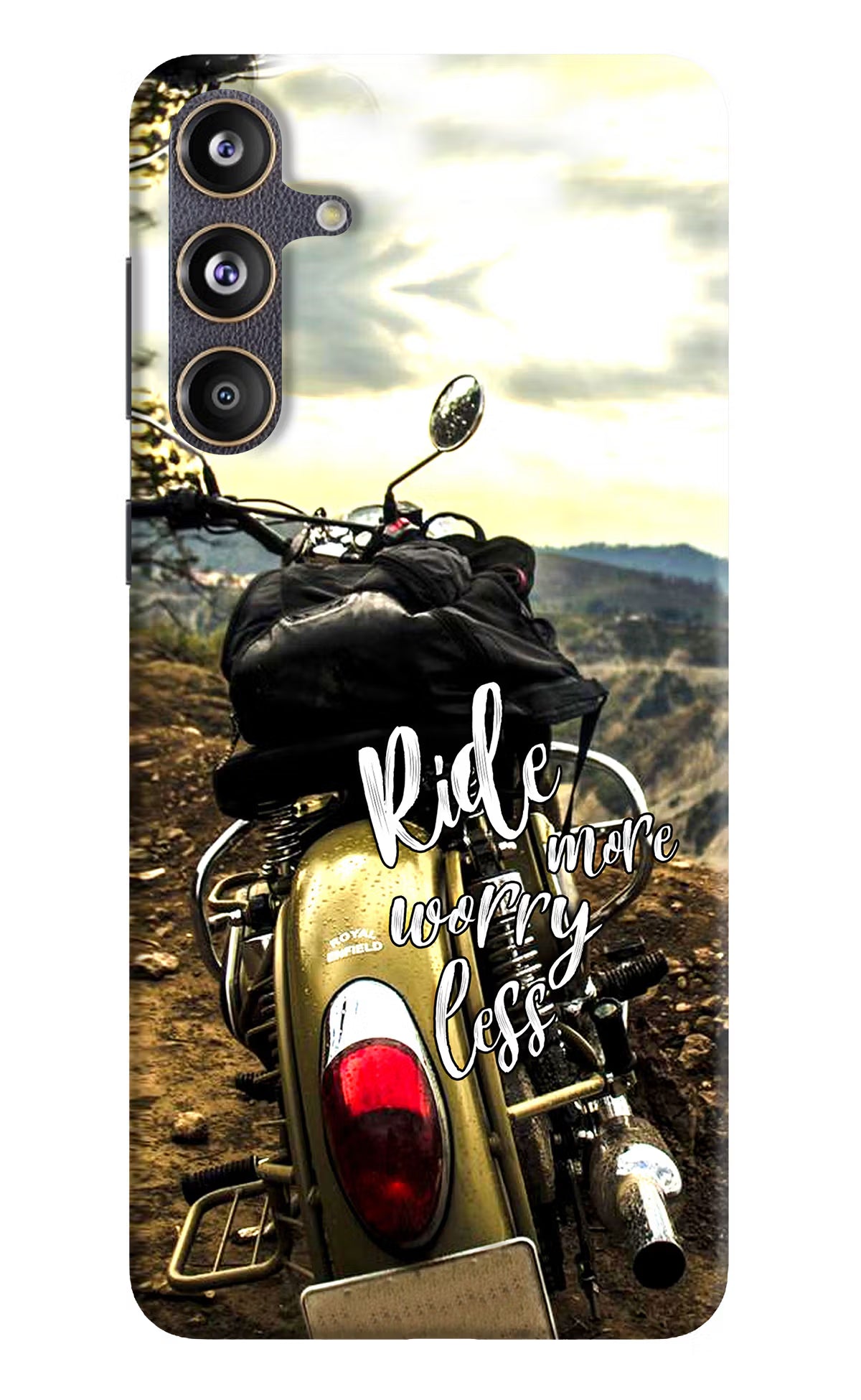 Ride More Worry Less Samsung F55 5G Hard Case Back Cover by Casekaro