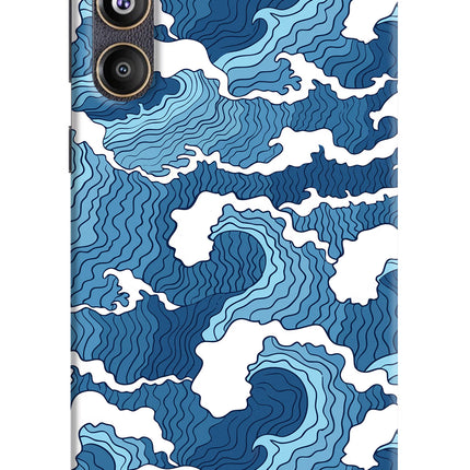 Blue Waves Samsung F55 5G Hard Case Back Cover by Casekaro