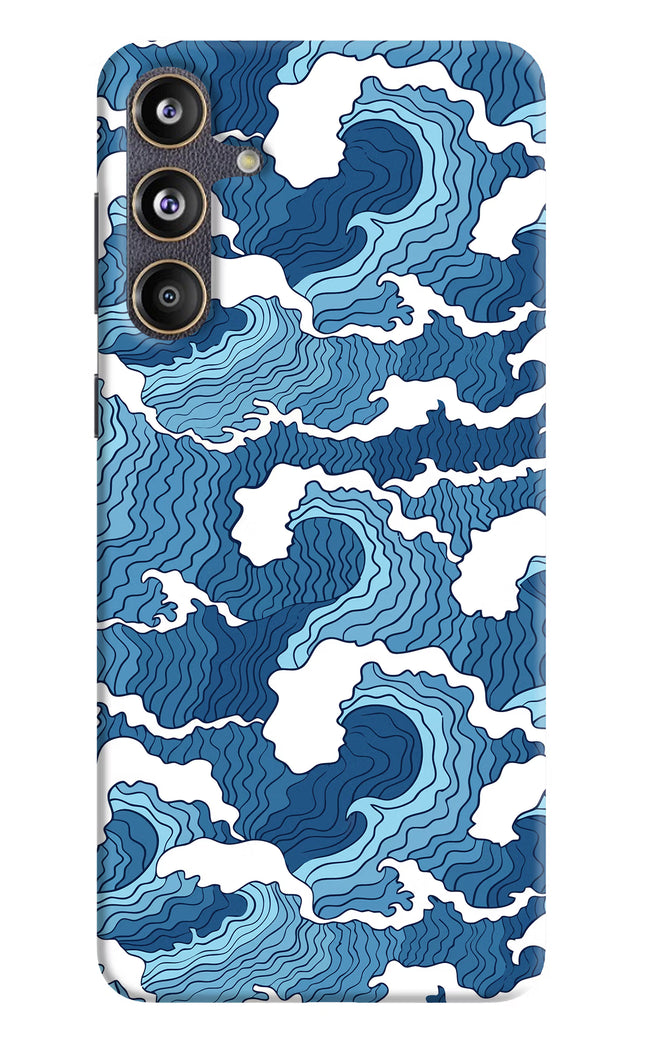 Blue Waves Samsung F55 5G Hard Case Back Cover by Casekaro